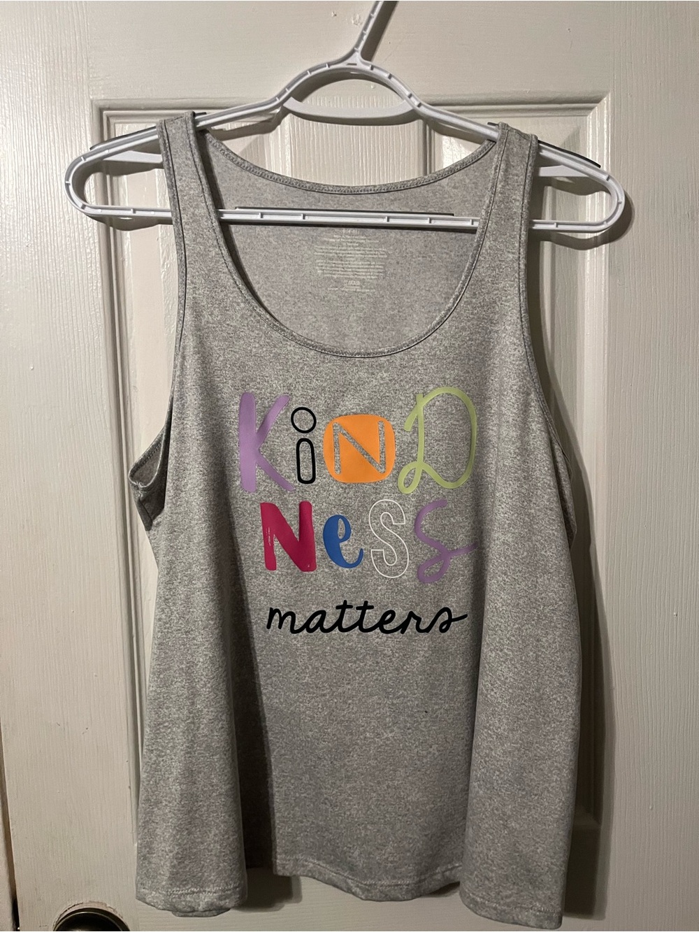 Kindness Matters Gray Graphic Tank Top